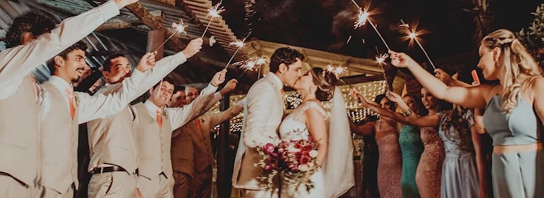 Fajerwerki na weselu