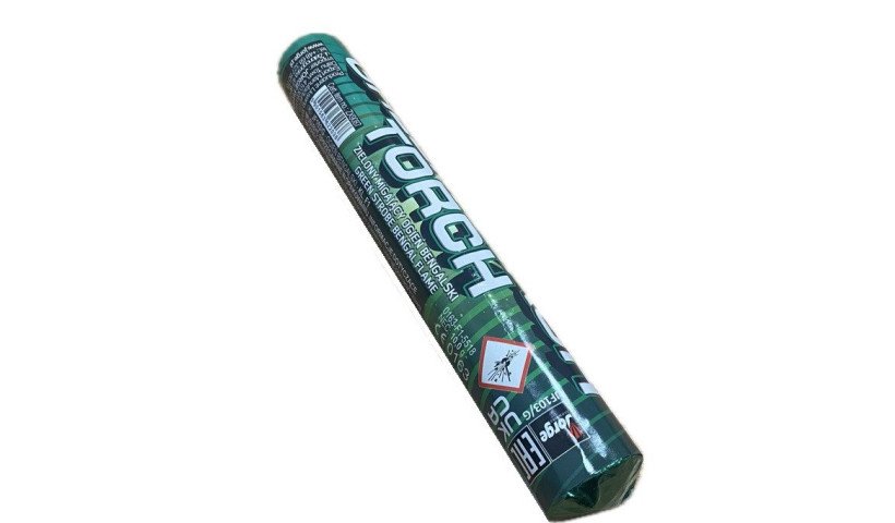 Zielony migający ogień bengalski